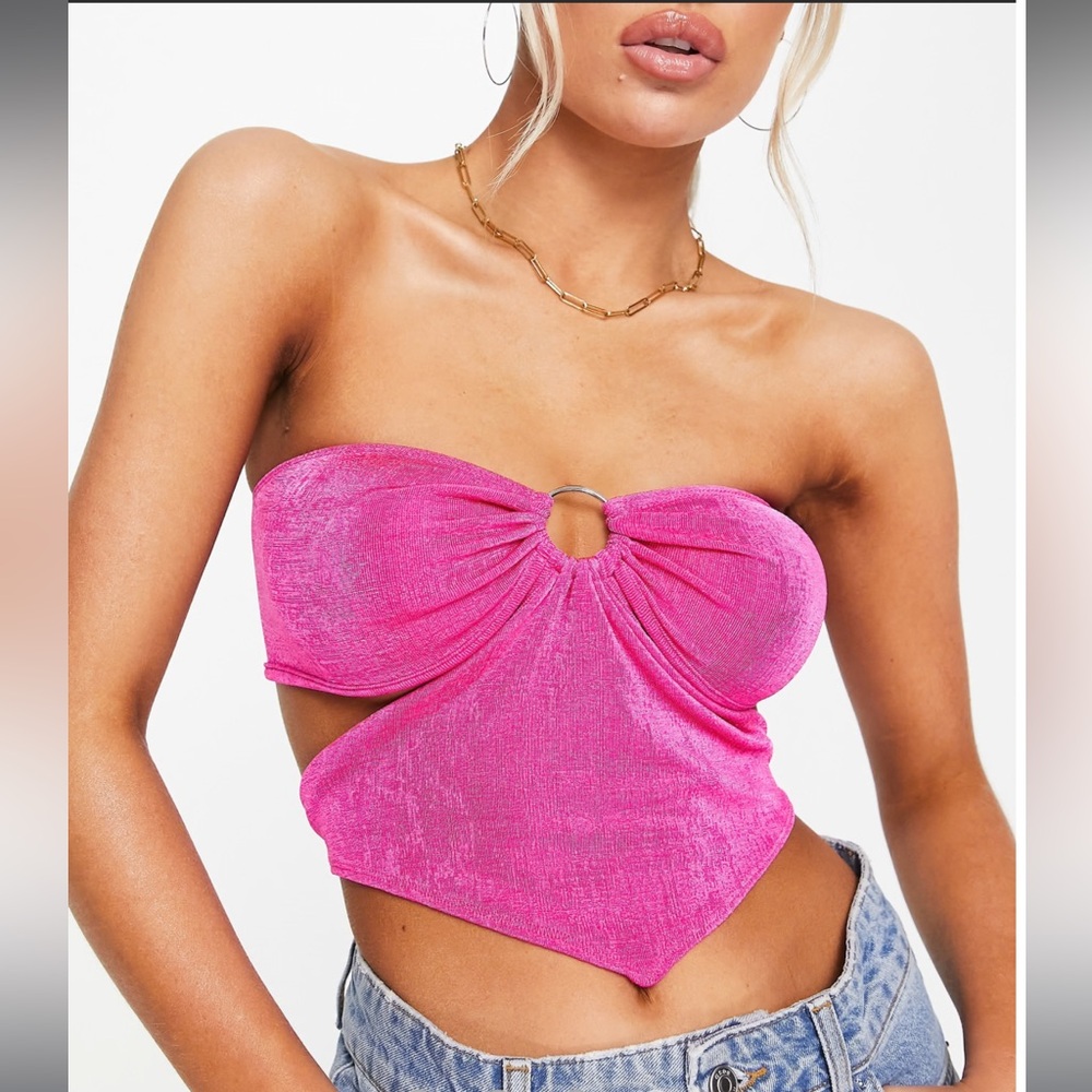 ASOS Pink Cutout Bandeau Top